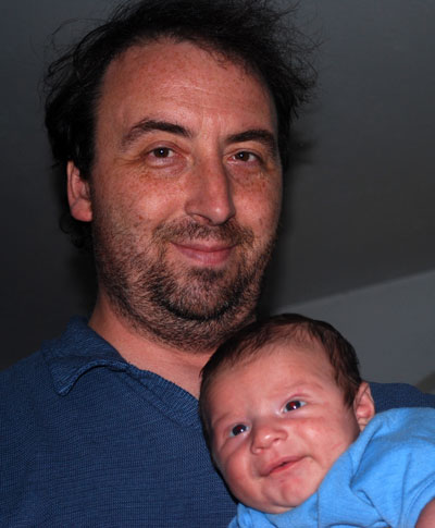 Dev, my newest grandchild, with proud daddy Jason.