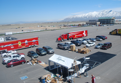 Ferrari trucks arrive